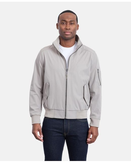 Calvin Klein Gray Ripstop Bomber Jacket for men
