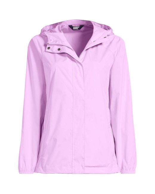 Lands' End Purple Packable Water Resistant Upf 50 Windbreaker Jacket