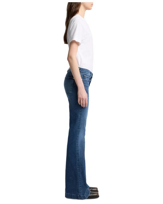 7 For All Mankind Blue Dojo Tailorless Flare-leg Jeans
