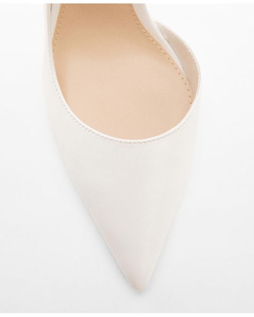 Mango White Asymmetrical Heeled Shoes
