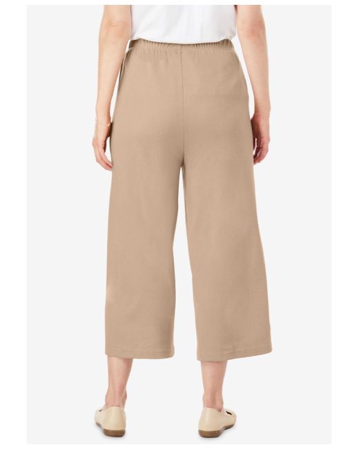 Woman Within Natural Plus Size 7-day Knit Culotte
