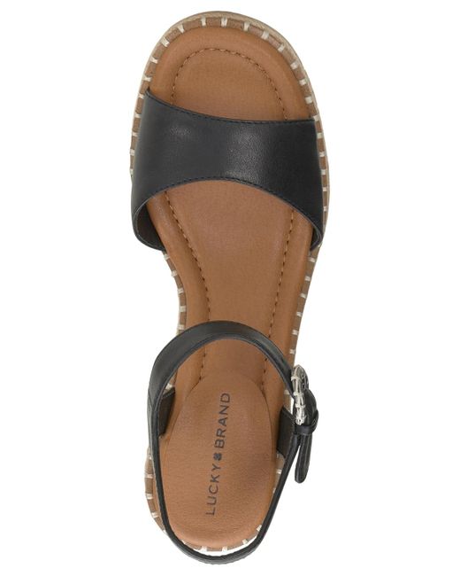 Lucky Brand Brown Jennyl Block-heel Espadrille Sandals