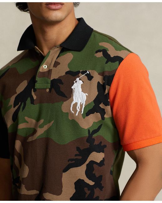 Polo Ralph Lauren Brown Custom Slim Fit Big Pony Mesh Polo Shirt for men