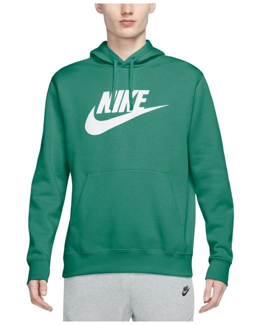 Nike Green Sportswear Club Fleece Graphic Pullover Hoodie for men