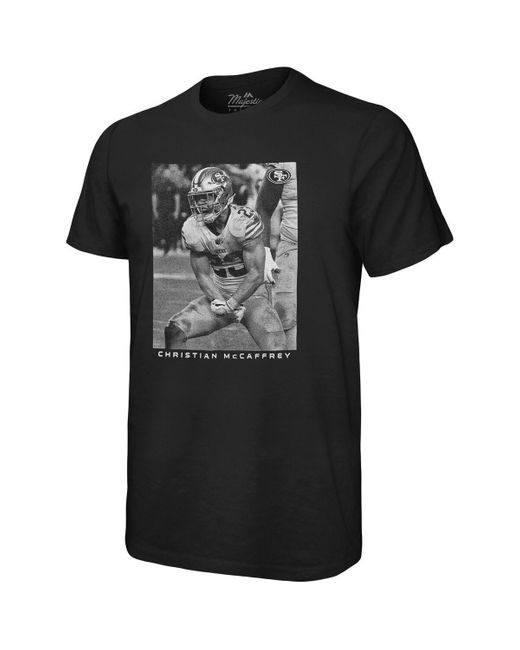 Majestic Black Threads Christian Mccaffrey San Francisco 49ers Oversized Player Image T-shirt for men