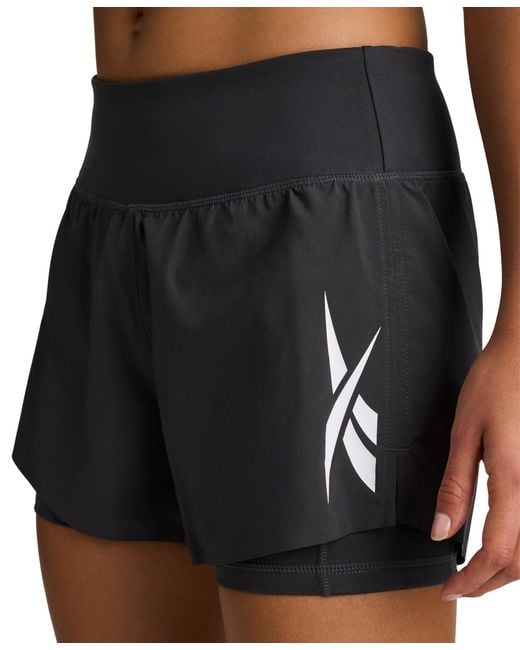 Reebok Black Interlock Pull-on Running Shorts
