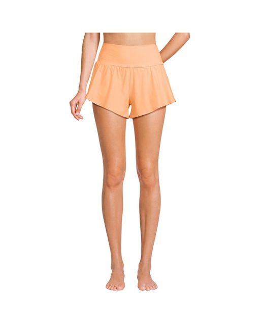 Lands' End White 3" Pinchless Flutter Swim Short