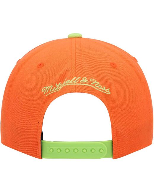 Mitchell & Ness Orange San Jose Earthquakes Throwback Logo Snapback Hat for men