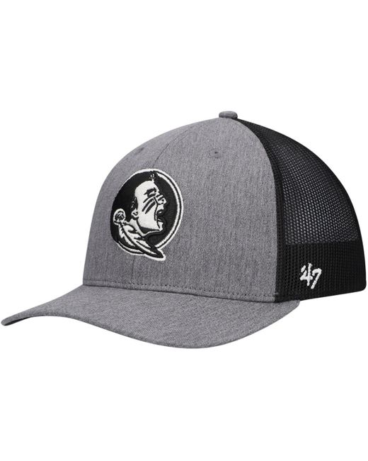'47 Gray 47 Brand Florida State Seminoles Carbon Trucker Adjustable Hat for men