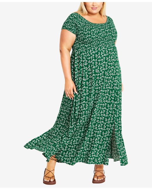 Avenue Green Plus Size Raelynn Print Maxi Dress