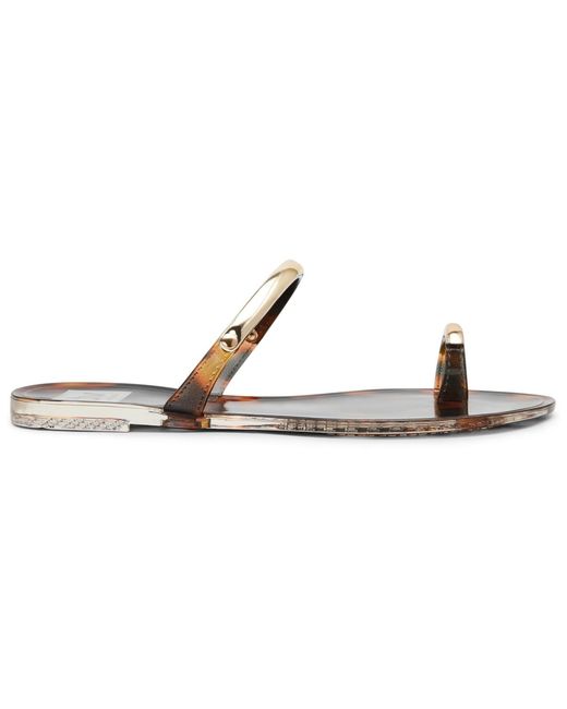 Dolce Vita Metallic Ivonna Embellished Toe Ring Jelly Flat Sandals