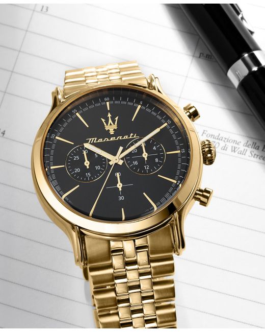 Maserati Metallic Chronograph Metal Band Watch for men