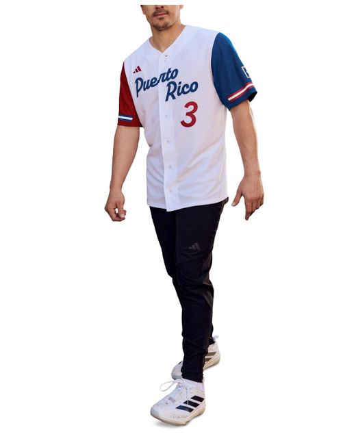 adidas Puerto Rico Colorblocked Baseball Shirt in Blue for Men | Lyst