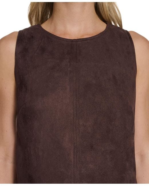 Calvin Klein Brown Crewneck Short Shift Dress