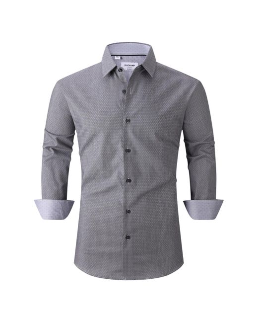 Duchamp Gray Fancy Stripe Dress Shirt for men
