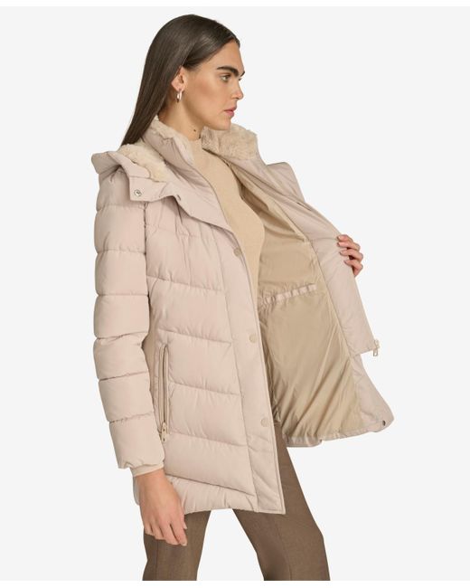 Calvin Klein Natural Lined Hooded Puffer Coat