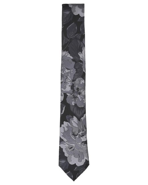 BarIII Gray Beford Floral Pattern Tie for men