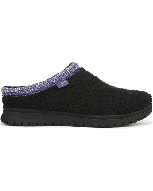 Ryka Black Stellar Cozy Mule Clogs