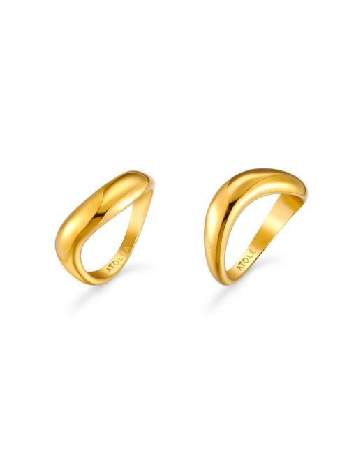 Atolea Metallic Double Trouble Ring Set
