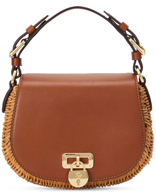 Lauren by Ralph Lauren Tanner Rattan Small Crossbody Bag in Brown Lyst