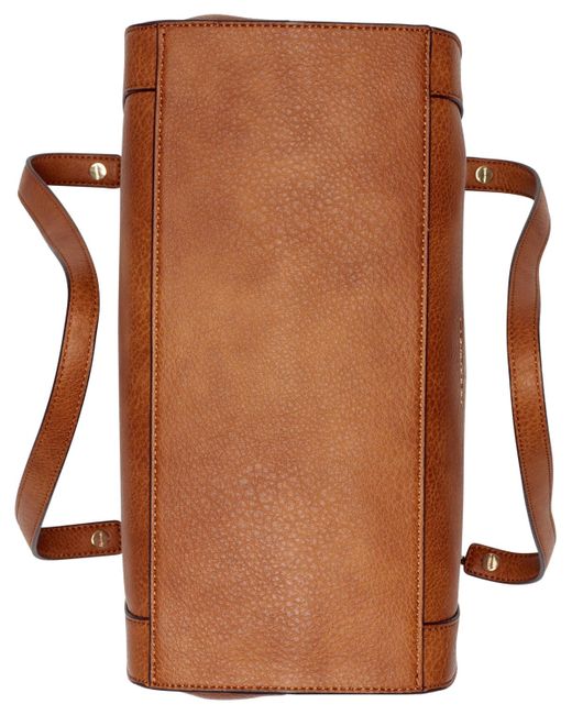Calvin Klein Brown Garnet Triple Small Compartment Tote Bag