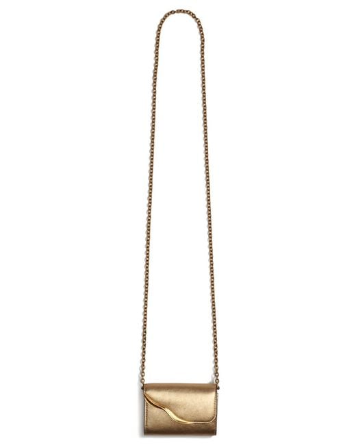 Donna Karan White Malverne Metallic String Wallet