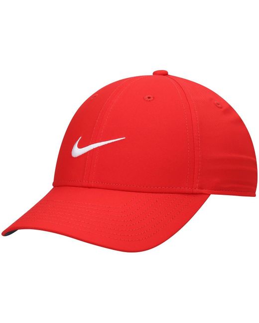 Nike Red Golf Legacy91 Tech Logo Performance Adjustable Hat for men
