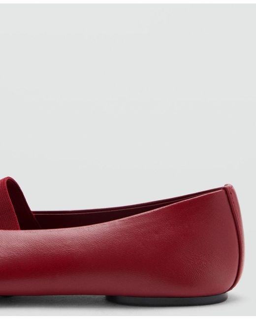 Mango White Strap Leather Shoes