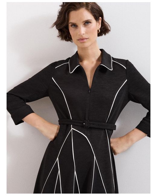 Phase Eight Black Tilly Piped Dress