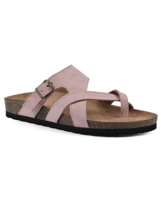 White mountain harrington leather footbed sandals sale