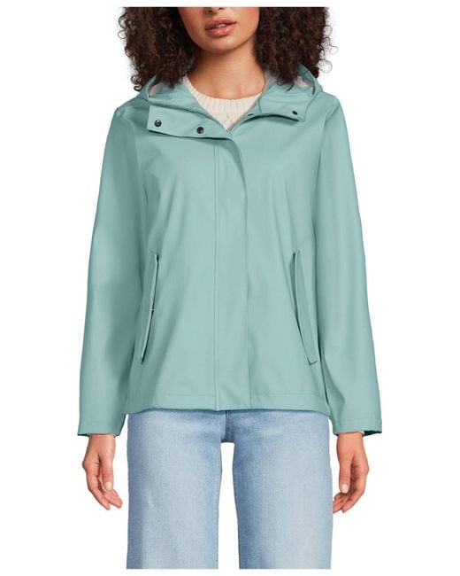 Lands' End Blue Squall Waterproof Rain Slicker Jacket