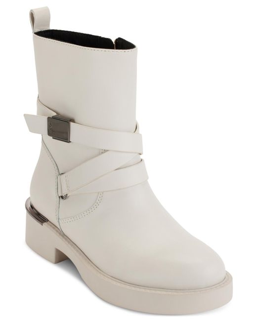 DKNY Natural Taeta Strappy Zip Boots