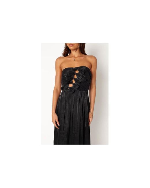 Petal & Pup Black Mila Strapless Midi Dress