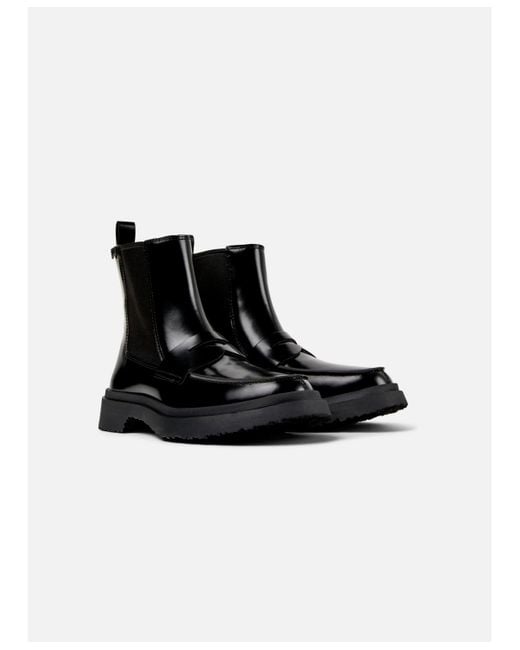 Camper Black Walden Leather Chelsea Bootie