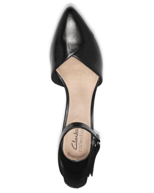 Clarks Black Kepley Strap Pointed Toe Pumps