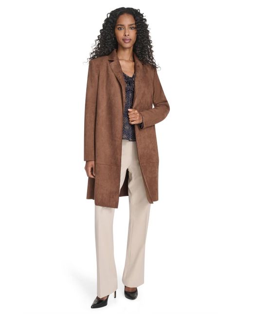 Tommy Hilfiger Brown Scuba Suede Long Sleeve Topper