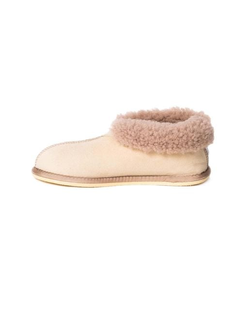 Celtic & Co. Natural Ladies' Shearling Bootee Slippers