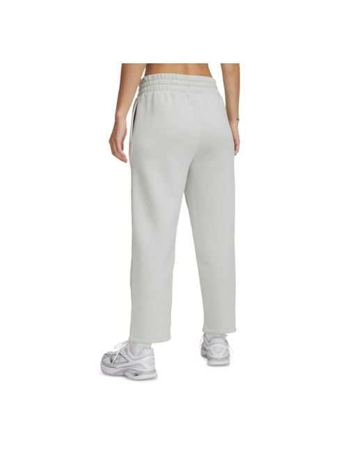 Under Armour Gray Rival Fleece Pintuck Ankle Pants