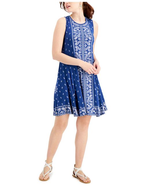 Style & Co. Petite Printed Flip Flop Dress, Created For Macy's in Blue |  Lyst Canada