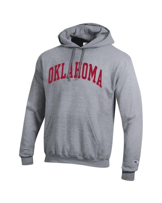 Champion Gray Oklahoma Sooners Basic Arch Fleece Pullover Hoodie for men