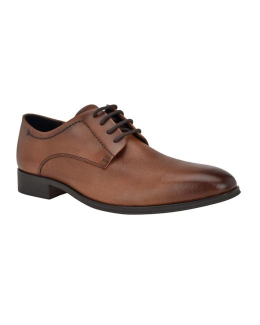 Calvin Klein Dearl Lace up Dress Loafers in Brown for Men Lyst