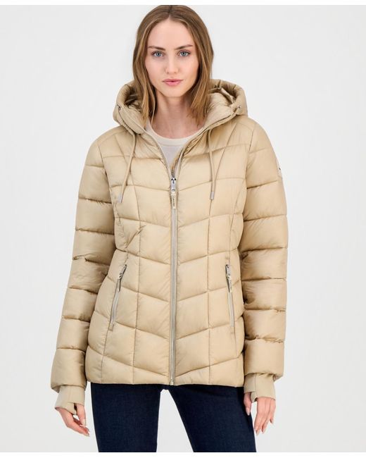 Calvin Klein Natural Packable Hooded Drawstring Puffer Jacket