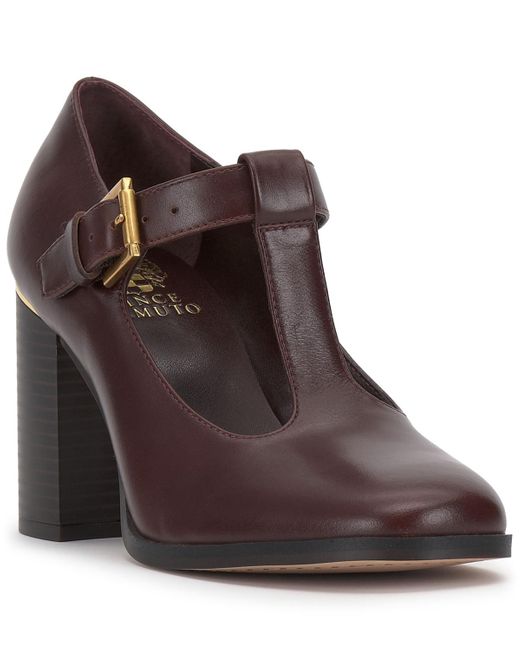 Vince Camuto Brown Micha T-strap Mary Jane Pumps