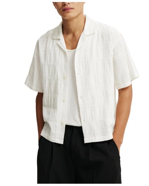 Cotton On White Box Fit Short Sleeve Shirt for men