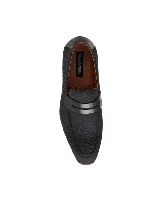 Steve Madden Black Rich Velvet Jona Loafer for men