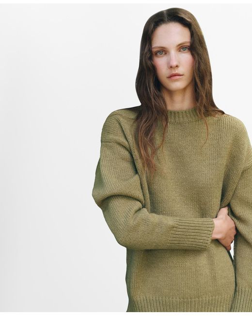 Mango Green Oversized Chunky-knit Sweater