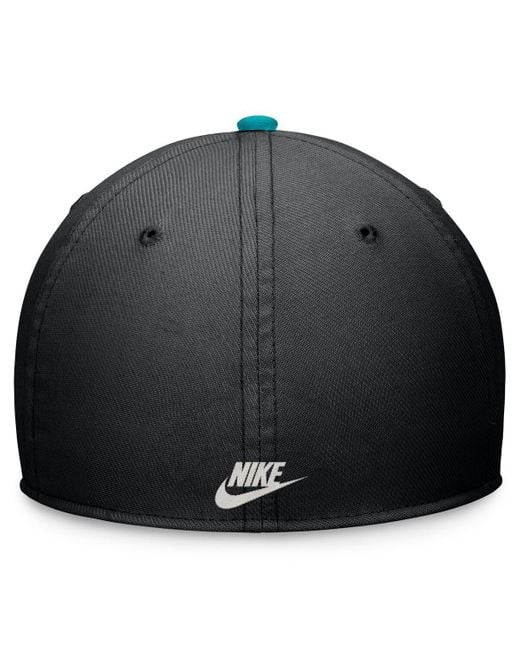 Nike Blue Black/teal Florida Marlins Cooperstown Collection Rewind Swoosh Flex Performance Hat for men