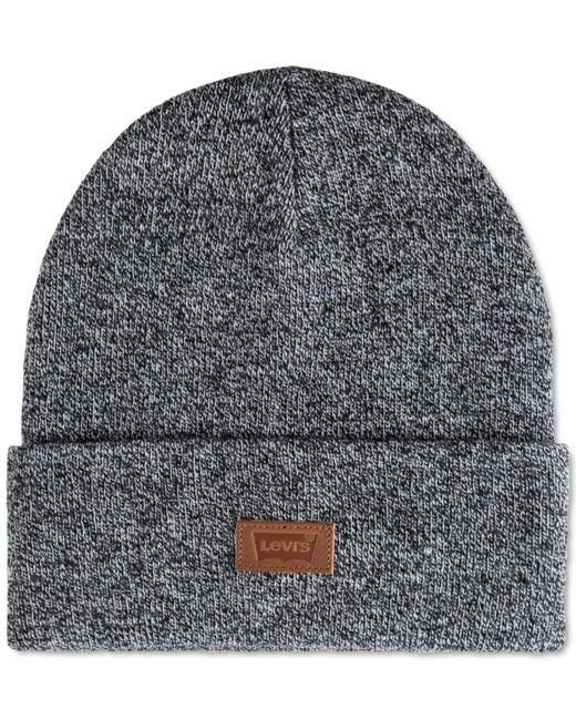 Levi's Red All Season Comfy Leather Logo Patch Hero Beanie