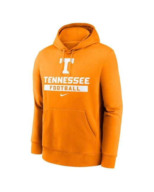 Nike Orange Tennessee Volunteers Football Stack Club Fleece Pullover Hoodie for men