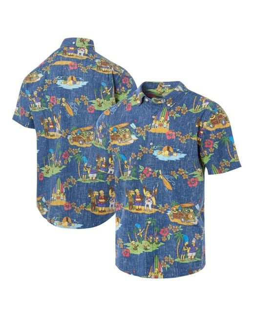 Reyn Spooner Blue The Simpsons Hawaiian Vacation Tailored Button-down Shirt for men